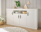Sideboard Fiastra in wei Pinie Landhaus Kommode 201 cm, Soft-Close-Funktion