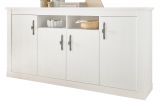 Sideboard Fiastra in wei Pinie Landhaus Kommode 201 cm, Soft-Close-Funktion
