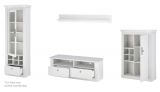 Wohnwand Fiastra in wei Pinie Landhaus Wohnkombination 4-teilig, Soft-Close-Funktion