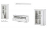 Wohnwand Fiastra in wei Pinie Landhaus Wohnkombination 4-teilig, Soft-Close-Funktion