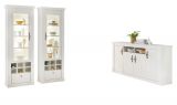 Wohn- und Esszimmer Set 3-teilig Fiastra in wei Pinie Landhaus, Soft-Close-Funktion