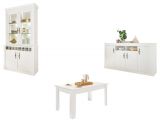 Esszimmer Set 3-teilig Fiastra in wei Pinie Landhaus, Soft-Close-Funktion