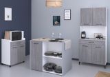 Parisot Kchenschrank Set 3-tlg. Malice5 in Beton grau und wei Kche Buffet und Kcheninsel