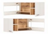 Hngevitrine Lavell in wei matt und Evoke Eiche Vitrine hngend 120 cm, Soft-Close-Funktion