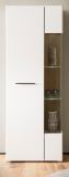 Vitrine Lavell in wei matt und Evoke Eiche Vitrinenschrank 72 x 200 cm, Soft-Close-Funktion