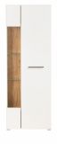 Vitrine Lavell in wei matt und Evoke Eiche Vitrinenschrank 72 x 200 cm, Soft-Close-Funktion