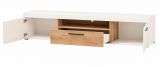 TV-Lowboard Lavell in wei matt und Evoke Eiche TV Unterteil 205 cm, Soft-Close-Funktion