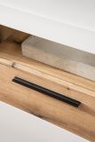 Sideboard Lavell in wei matt und Evoke Eiche Kommode 205 cm, Soft-Close-Funktion