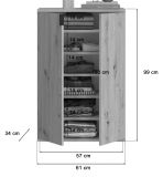 Schuhschrank Line-Up in Artisan Eiche Mehrzweckschrank 61 x 99 cm