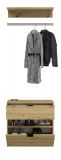 Garderobe Set 3-teilig Line-Up in Artisan Eiche Kommode und Kleiderstange 61 cm