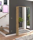 Garderobenschrank mit Spiegel Line-Up in Artisan Eiche Schuhschrank 91 x 193 cm