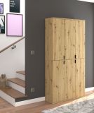 Garderobenschrank Line-Up in Artisan Eiche Schuhschrank 91 x 193 cm