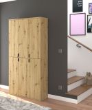 Garderobenschrank Line-Up in Artisan Eiche Schuhschrank 91 x 193 cm