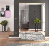 Garderobenschrank mit Spiegel Line-Up in Artisan Eiche Mehrzweckschrank 122 x 193 cm