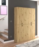 Garderobenschrank Line-Up in Artisan Eiche Schuhschrank 122 x 193 cm
