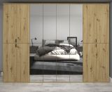 Kleiderschrank mit Spiegel Line-Up in Artisan Eiche Mehrzweckschrank 244 x 193 cm