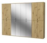 Kleiderschrank mit Spiegel Line-Up in Artisan Eiche Mehrzweckschrank 244 x 193 cm