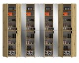Kleiderschrank mit Spiegel Line-Up in Artisan Eiche Mehrzweckschrank 244 x 193 cm