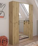 Garderobenschrank mit Spiegel Line-Up in Artisan Eiche Mehrzweckschrank 121 x 193 cm