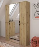 Garderobenschrank mit Spiegel Line-Up in Artisan Eiche Mehrzweckschrank 121 x 193 cm