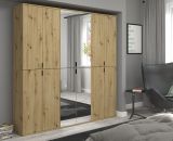 Garderobe und Kleiderschrank mit Spiegel Line-Up in Artisan Eiche Mehrzweckschrank 183 x 193 cm