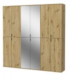 Garderobe und Kleiderschrank mit Spiegel Line-Up in Artisan Eiche Mehrzweckschrank 183 x 193 cm
