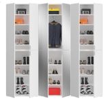 Garderobe und Kleiderschrank mit Spiegel Line-Up in Artisan Eiche Mehrzweckschrank 183 x 193 cm