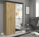 Garderobe und Kleiderschrank mit Spiegel Line-Up in Artisan Eiche Mehrzweckschrank 122 x 193 cm