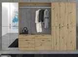 Garderobe Set Line-Up in Artisan Eiche Garderobenschrank mit Spiegel 273 x 193 cm