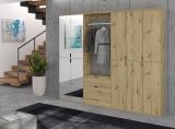 Garderobe Set Line-Up in Artisan Eiche Garderobenschrank mit Spiegel 213 x 193 cm