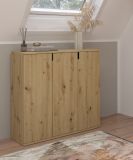 Kommode Line-Up in Artisan Eiche Sideboard Mehrzweckschrank 91 x 99 cm