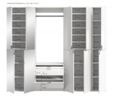 Garderobe mit Spiegel SystemX in wei Hochglanz und Artisan Eiche Garderobenschrank 213 x 193 cm