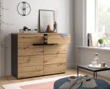 Kommode Cooper in Artisan Eiche und grau 100 x 81 cm, Soft-Close