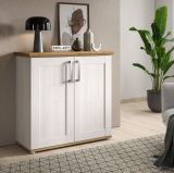 Kommode Mirano in wei Lrche und Eiche Artisan Landhaus Sideboard 95 cm