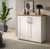 Kommode Mirano in wei Lrche und Eiche Artisan Landhaus Sideboard 95 cm