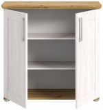 Kommode Mirano in wei Lrche und Eiche Artisan Landhaus Sideboard 95 cm