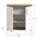 Kommode Mirano in wei Lrche und Eiche Artisan Landhaus Sideboard 95 cm