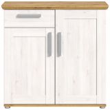 Kommode Mirano in wei Lrche und Eiche Artisan Landhaus Sideboard 95 cm