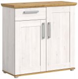 Kommode Mirano in wei Lrche und Eiche Artisan Landhaus Sideboard 95 cm