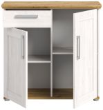 Kommode Mirano in wei Lrche und Eiche Artisan Landhaus Sideboard 95 cm