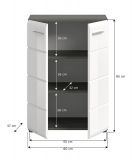 Kommode Rumba in wei Hochglanz und Rauchsilber grau Sideboard 60 x 85 cm