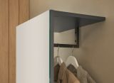 Garderobe Center in grau matt Kompaktgarderobe mit Spiegel 50 x 200 cm