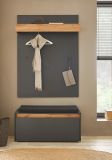 Garderobe Sitzbank Center in grau matt und Wotan Eiche Garderobenbank 100 cm