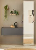 Garderobe Set 2-teilig Center in grau matt und Wotan Eiche Garderobenkombination 150 x 200 cm