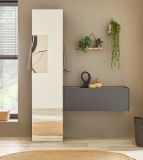 Garderobe Set 2-teilig Center in grau matt und Wotan Eiche Garderobenkombination 150 x 200 cm