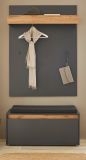 Garderobe Set 3-teilig Center in grau matt und Wotan Eiche Garderobenkombination 100 x 200 cm