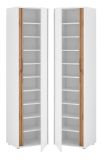 Schuhschrank Center in wei und Wotan Eiche Flurschrank 50 x 200 cm
