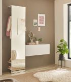 Garderobe Center in wei Kompaktgarderobe mit Spiegel 50 x 200 cm