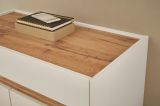 Schuhschrank Center in wei und Wotan Eiche Flurkommode 80 x 70 cm