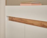 Schuhschrank Center in wei und Wotan Eiche Flurkommode 80 x 70 cm